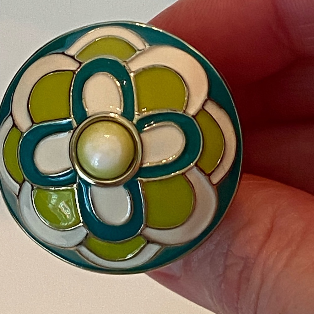 Banana Republic Green and Blue Enamel Ring